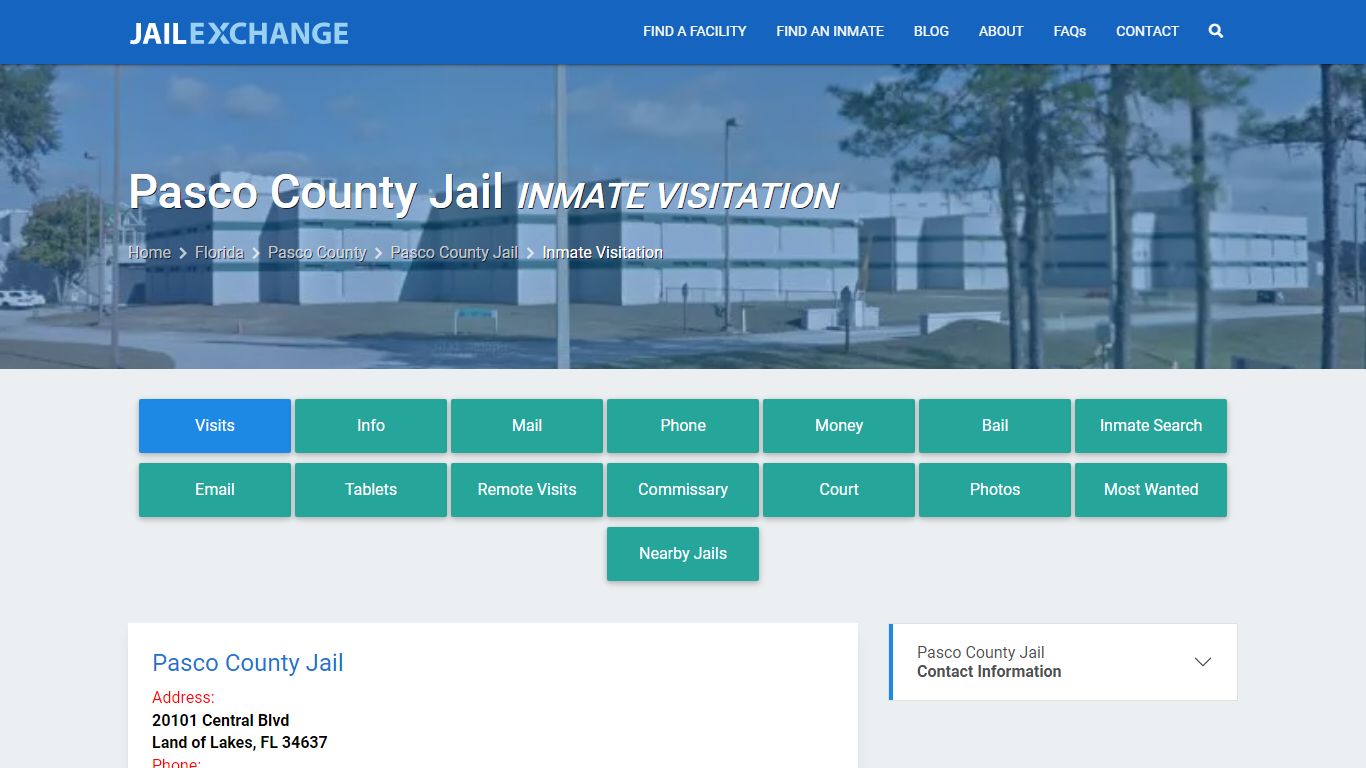 Inmate Visitation - Pasco County Jail, FL - Jail Exchange